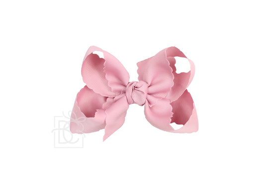 Scalloped Bow with Clip | Mauve