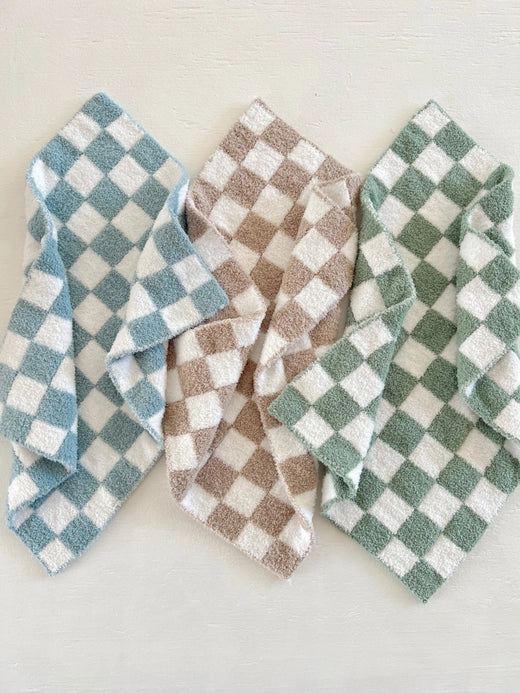 Checkerboard Mini Blanket | Powder