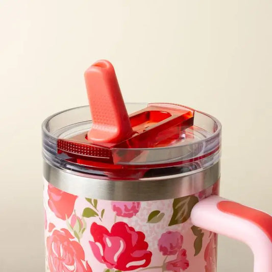 40 oz Lifestyle Flip Straw Tumbler | Rose Garden