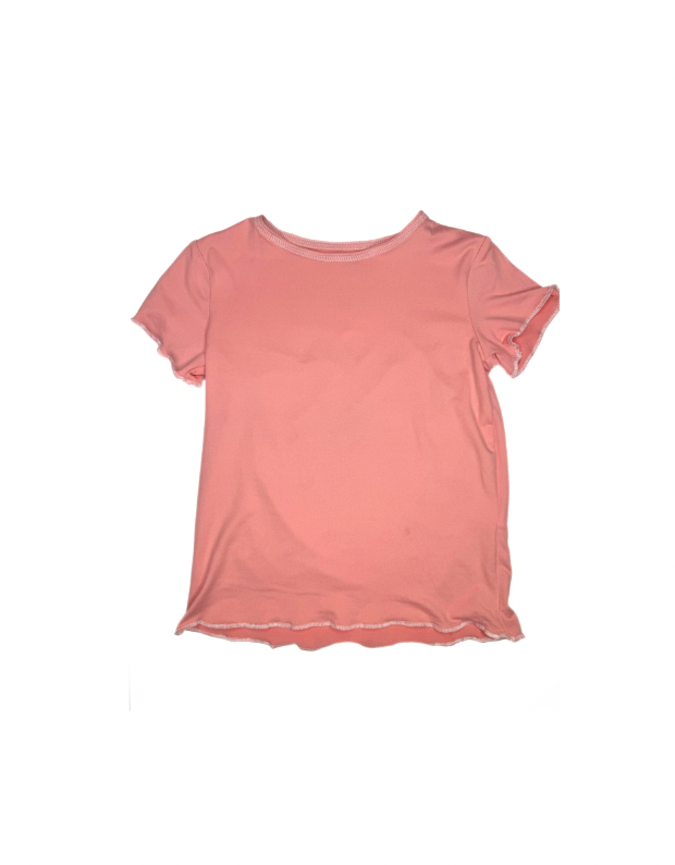 Peach Lettuce Edge Short Sleeve