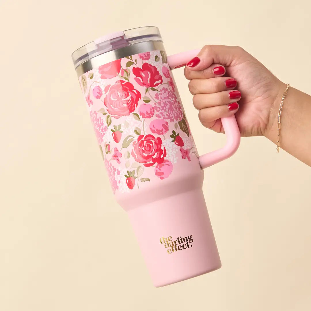 40 oz Lifestyle Flip Straw Tumbler | Rose Garden