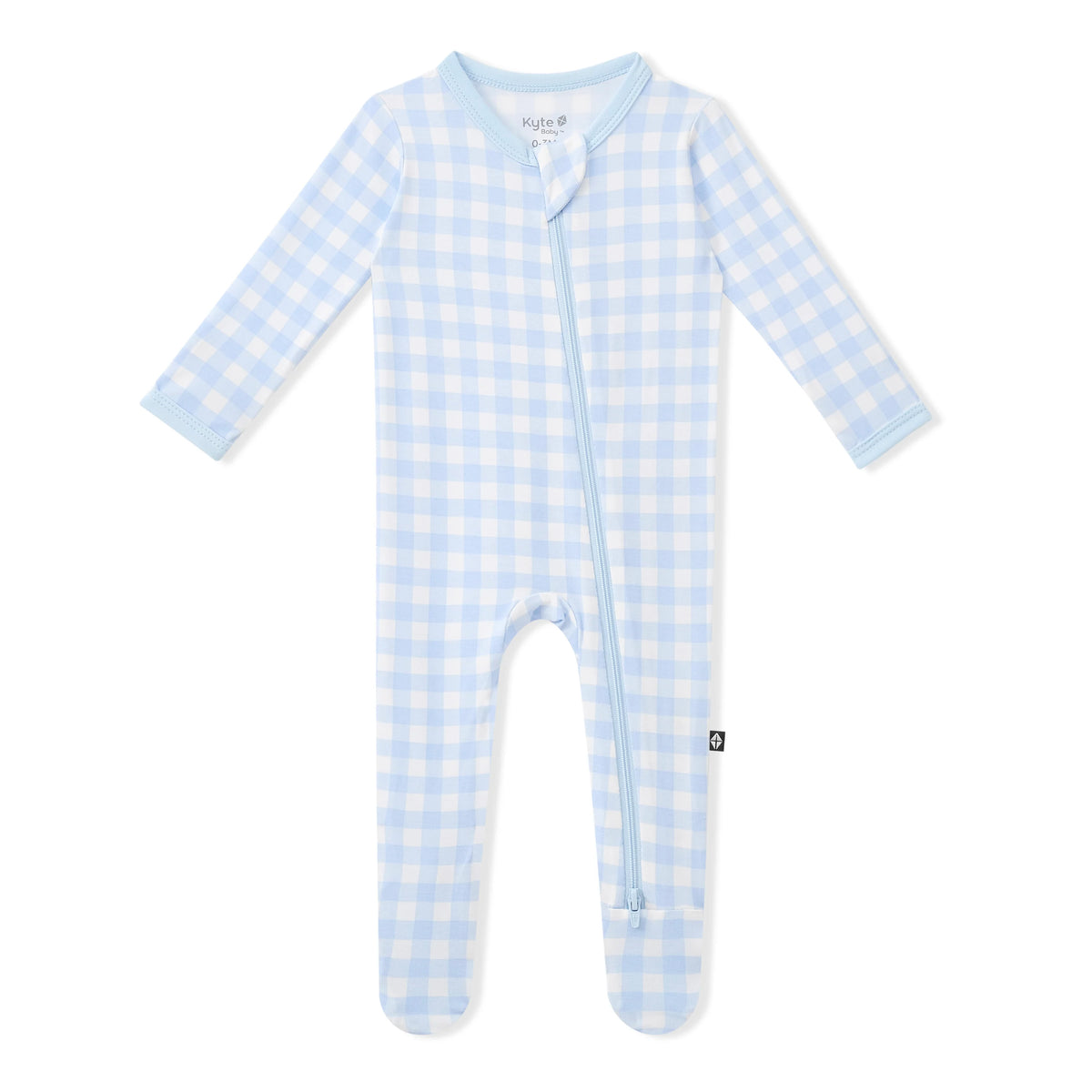 Zippered Footie in Gingham Breeze