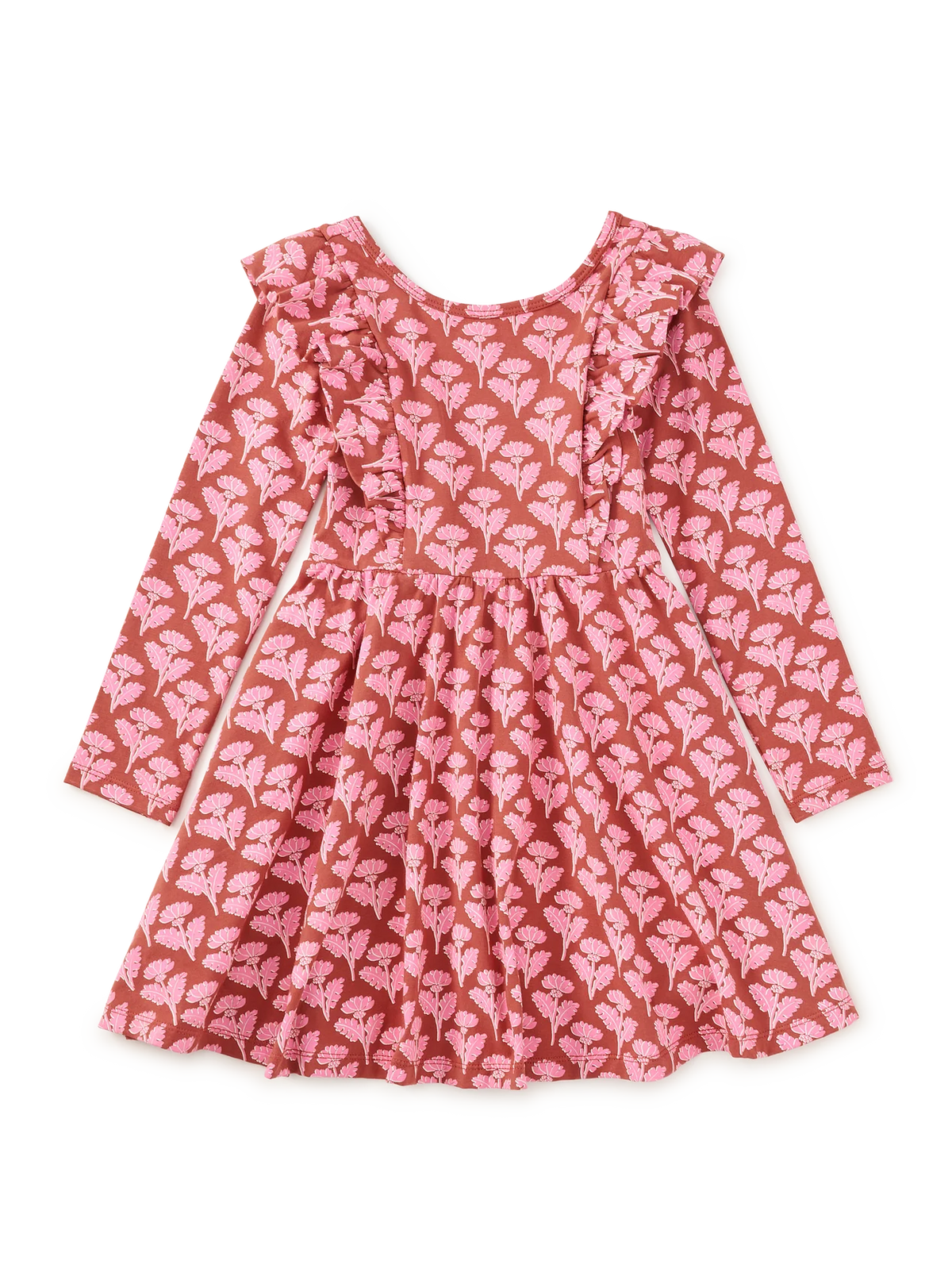Ruffle Shoulder Dress | Stamped Heirloom Floral