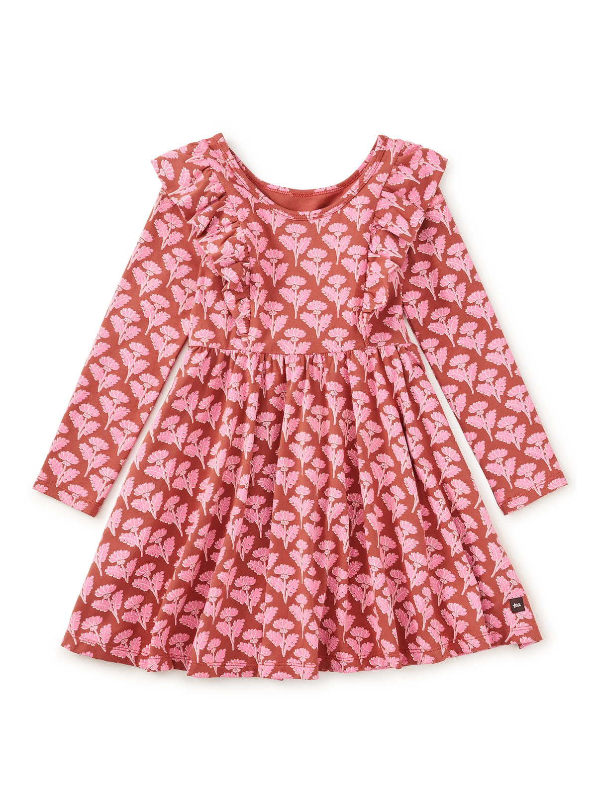 Ruffle Shoulder Dress | Stamped Heirloom Floral