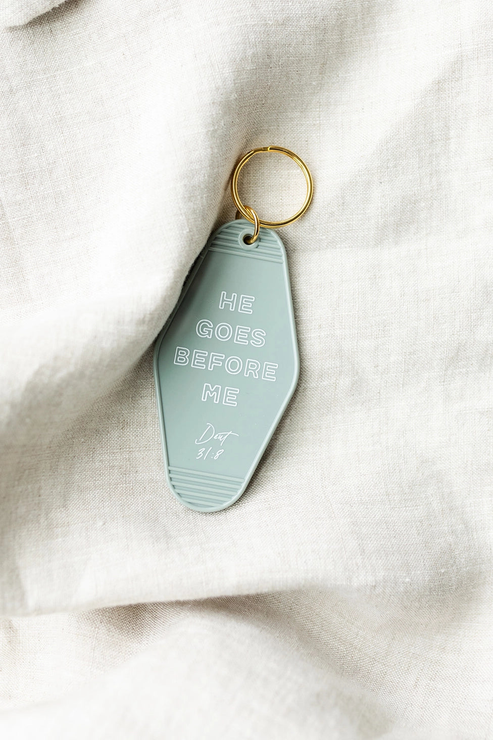 He Goes Before Me Hotel Keychain