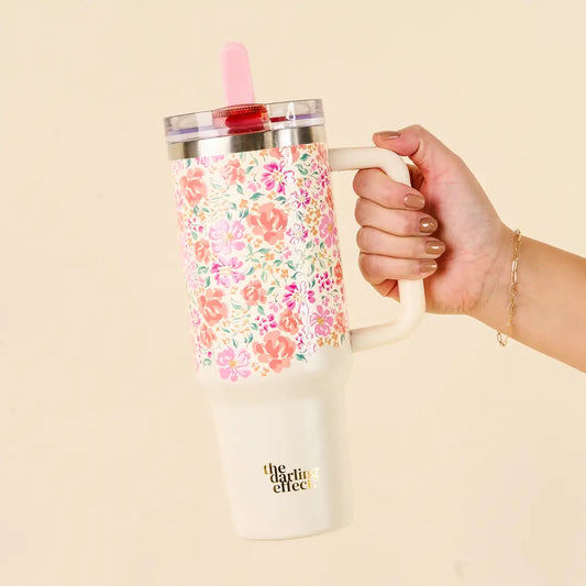 40 oz Lifestyle Flip Straw Tumbler | Secret Garden Pink