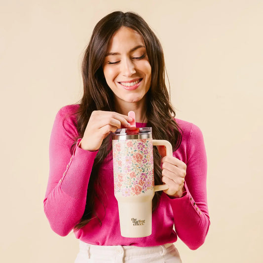 40 oz Lifestyle Flip Straw Tumbler | Secret Garden Pink