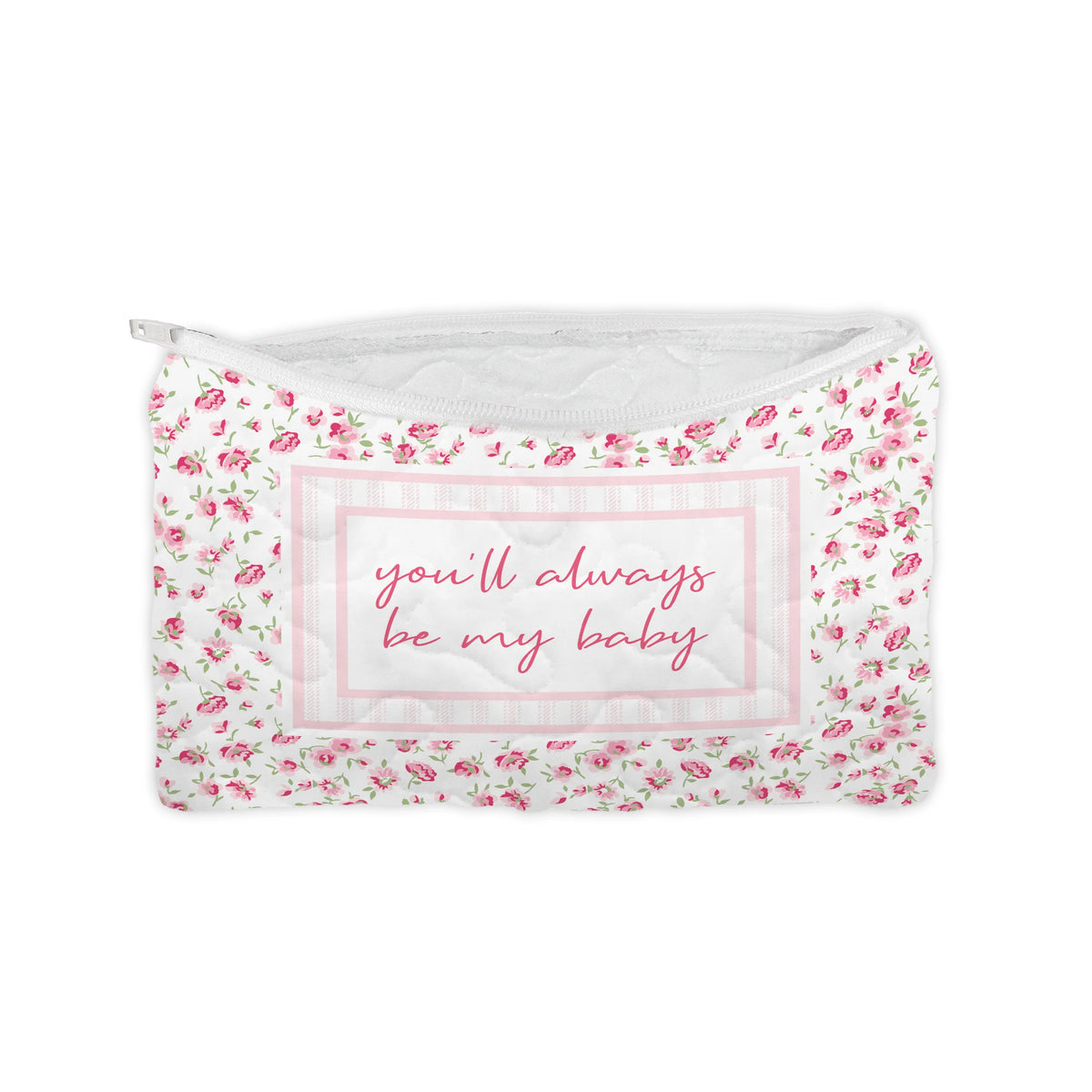 "Always Be My Baby" Quilted Makeup Bag