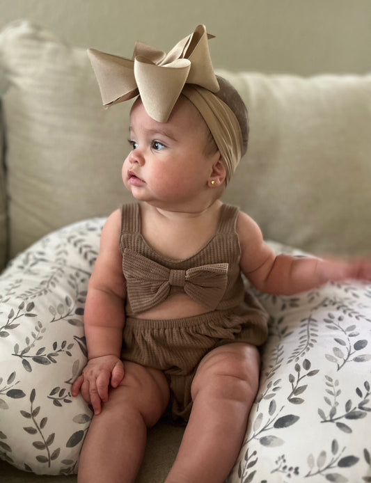 Noah Headband Bow | Oatmeal