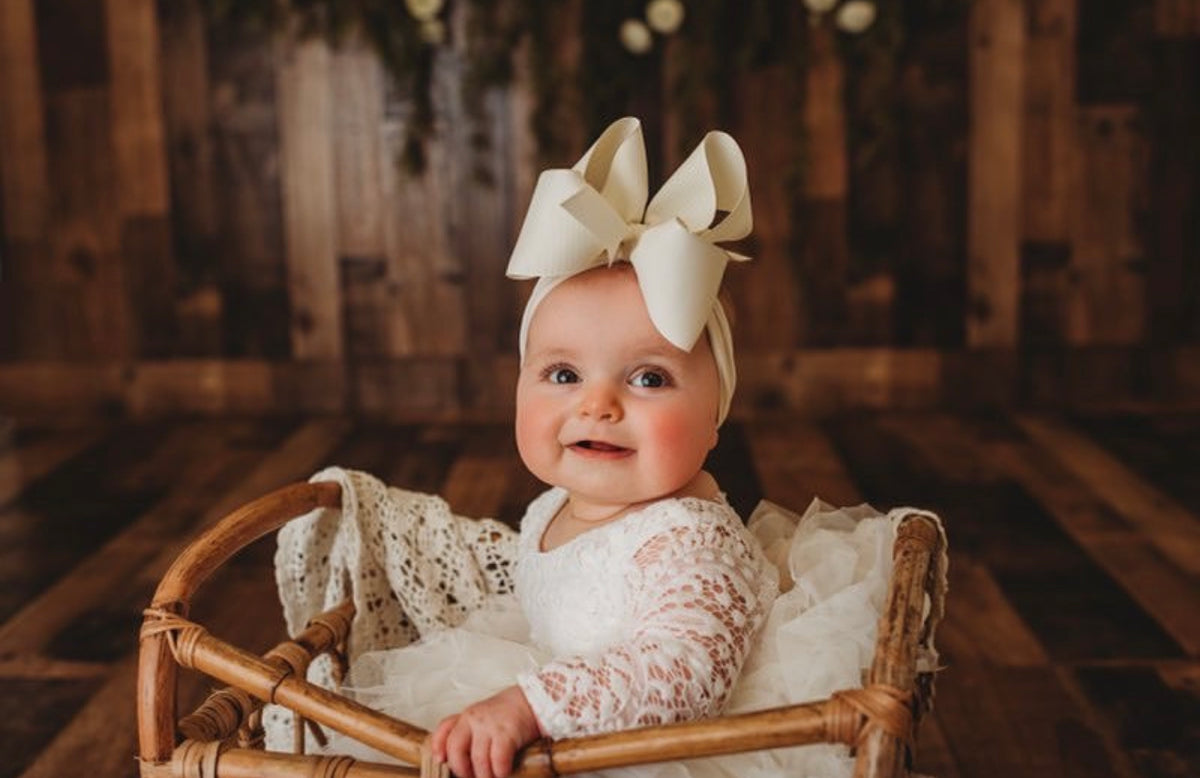 Noah Headband Bow | Antique White
