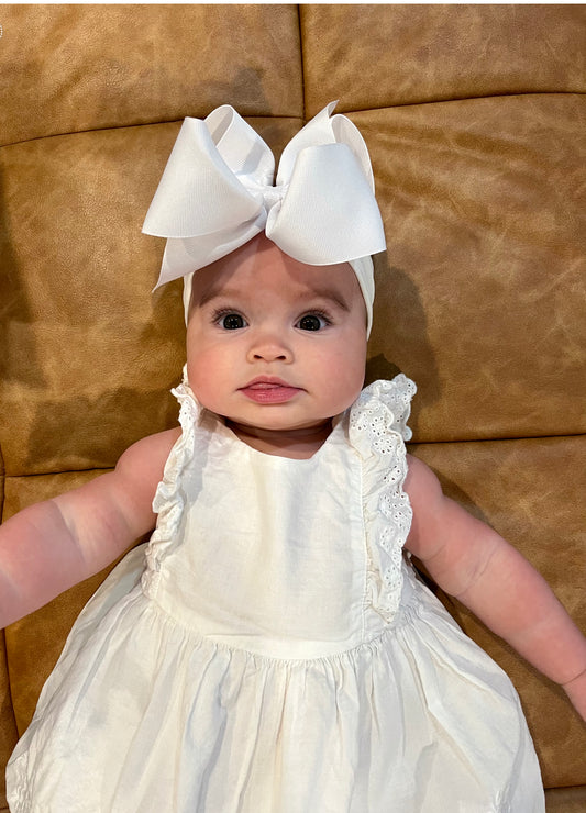 Noah Headband Bow | White