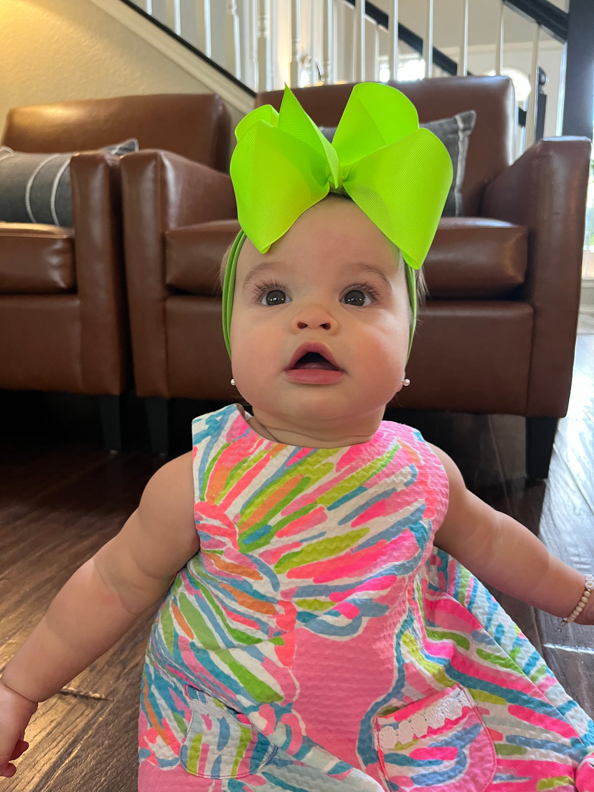Noah Headband Bow | Neon Lime