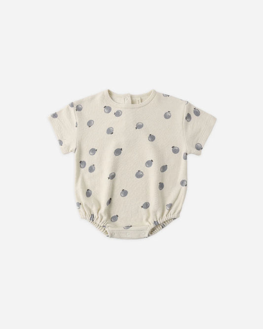Relaxed Short Sleeve Bubble Romper Blueberries