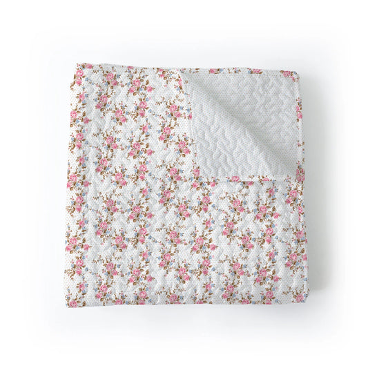 Baby Blanket |Rosey Floral White