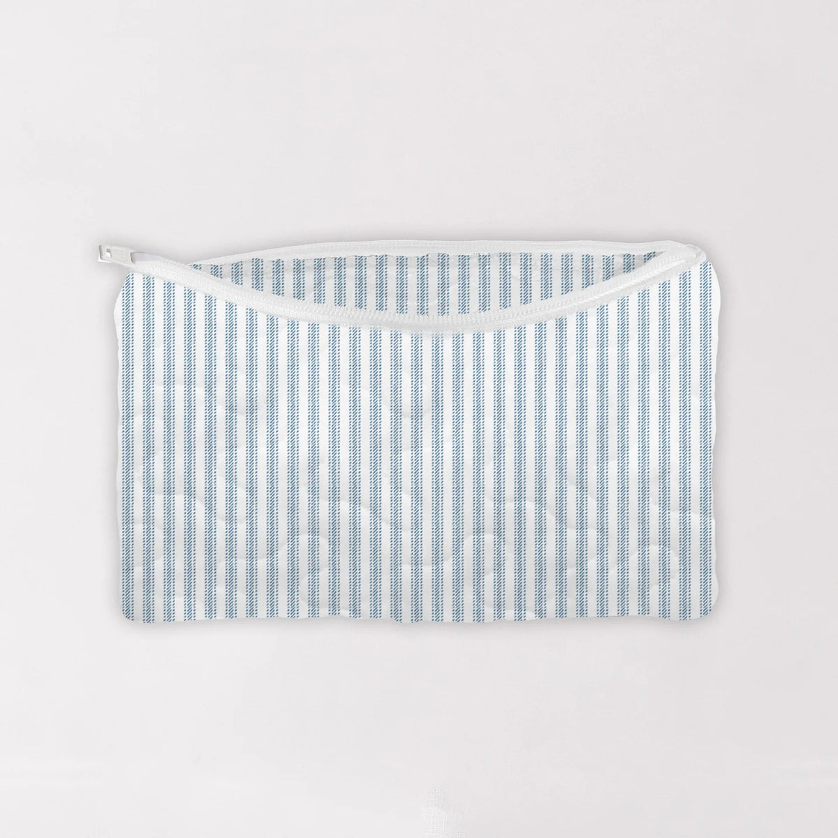 Ticking Stripe Blue Quilted Bag