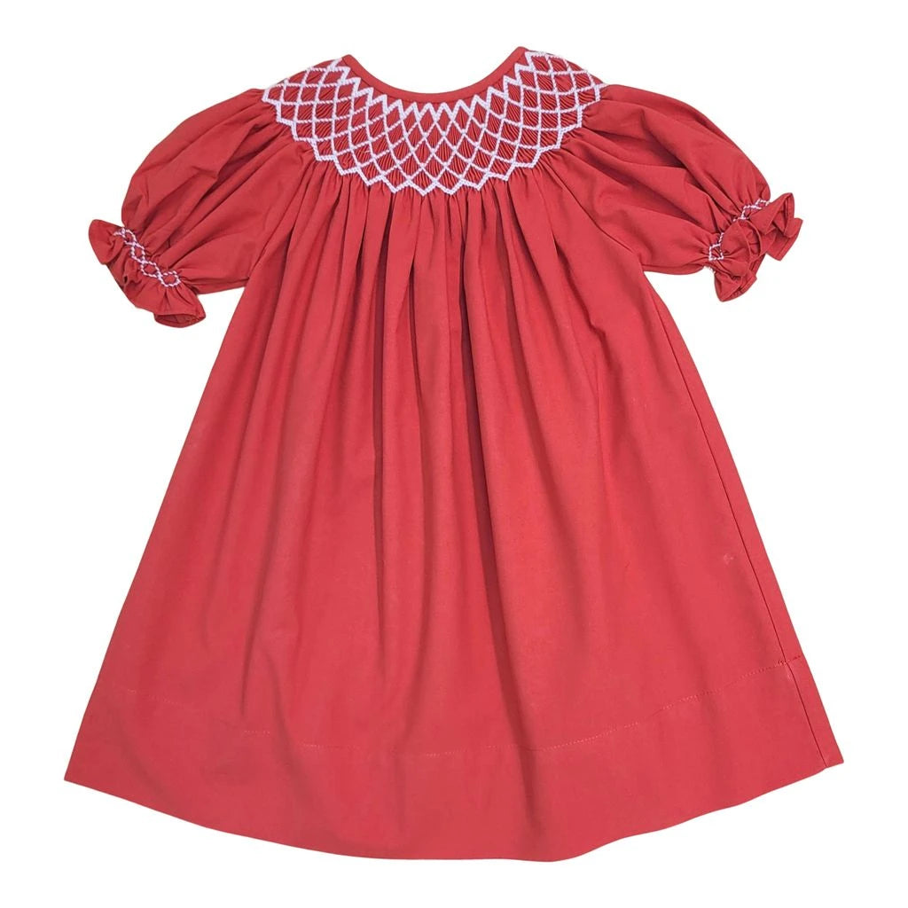 Catherine Red Dress | w/ White Pearl