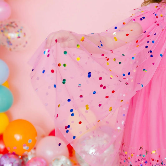 Raspberry Confetti Cape - Kids Dress Up Cape