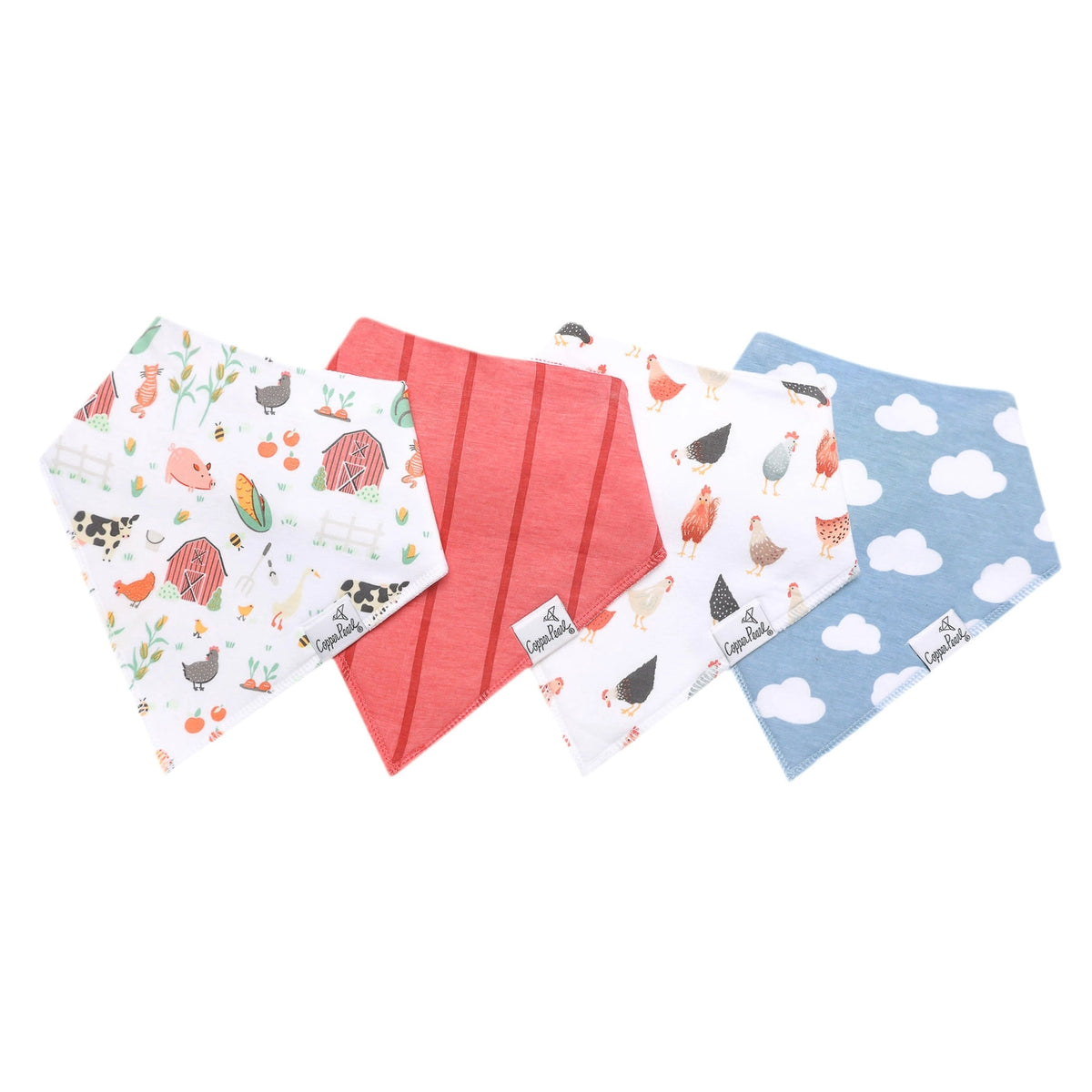 4 Pack Baby Bandana Bibs - Farmstead