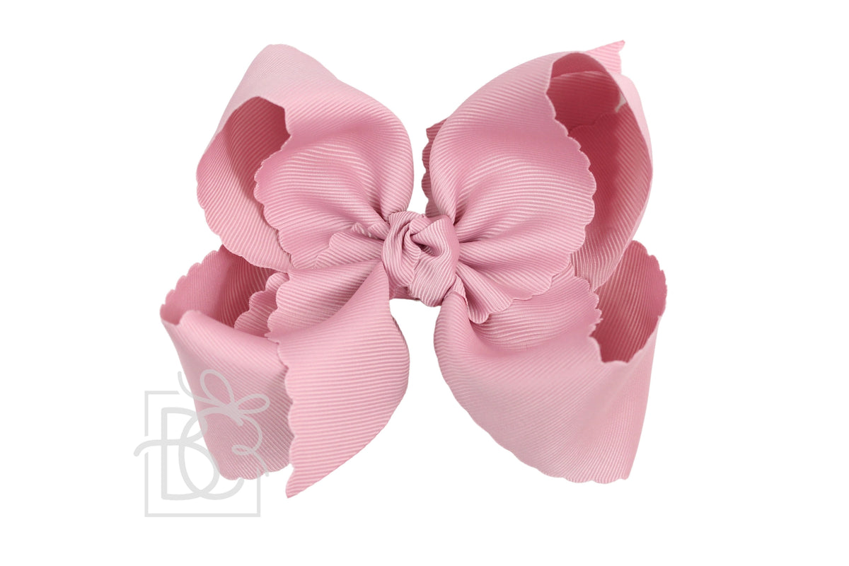 Scalloped Bow with Clip | Mauve