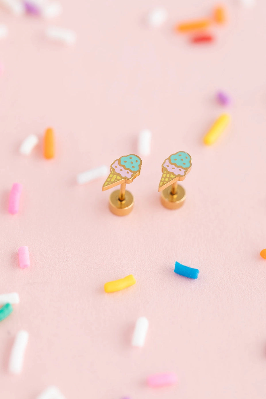 Ice Cream Stud Earrings - Hypoallergenic