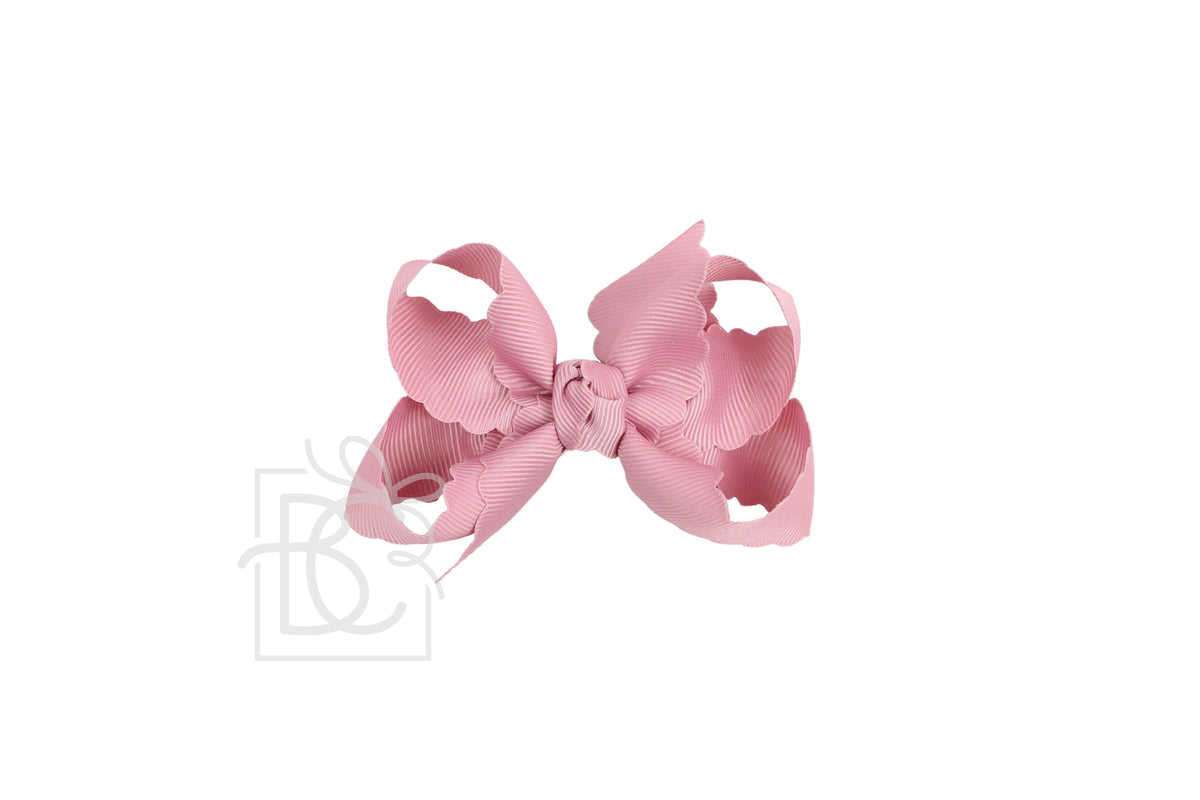 Scalloped Bow with Clip | Mauve