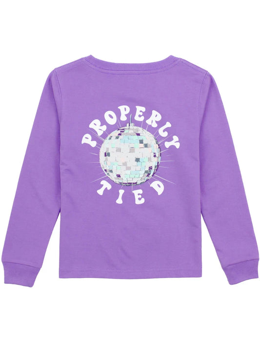 Girls Disco Ball LS Light Purple