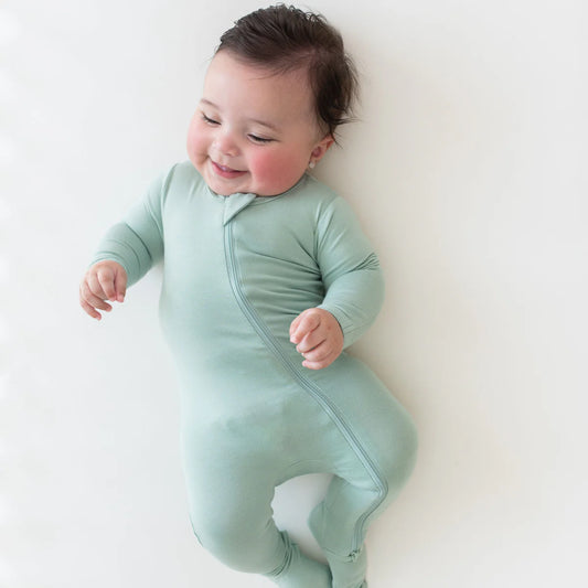 Zipper Footie | Sage