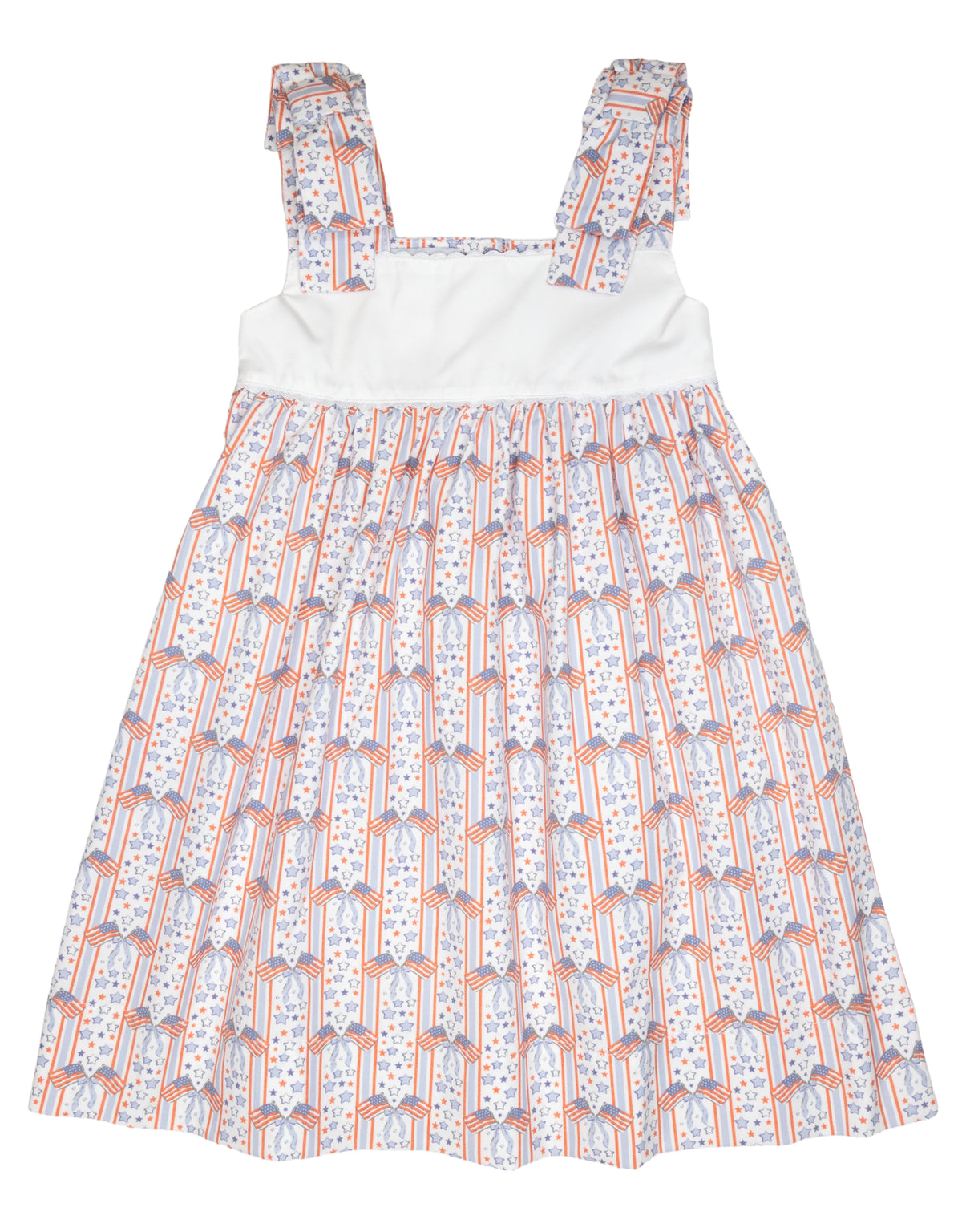 Patriotic Print Bow | Shoulder Dress