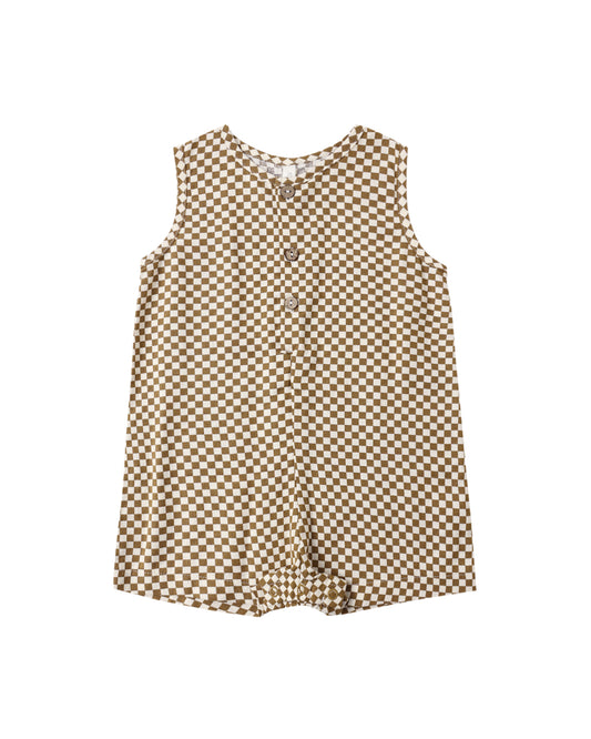 Mavrick Romper Ocre Check