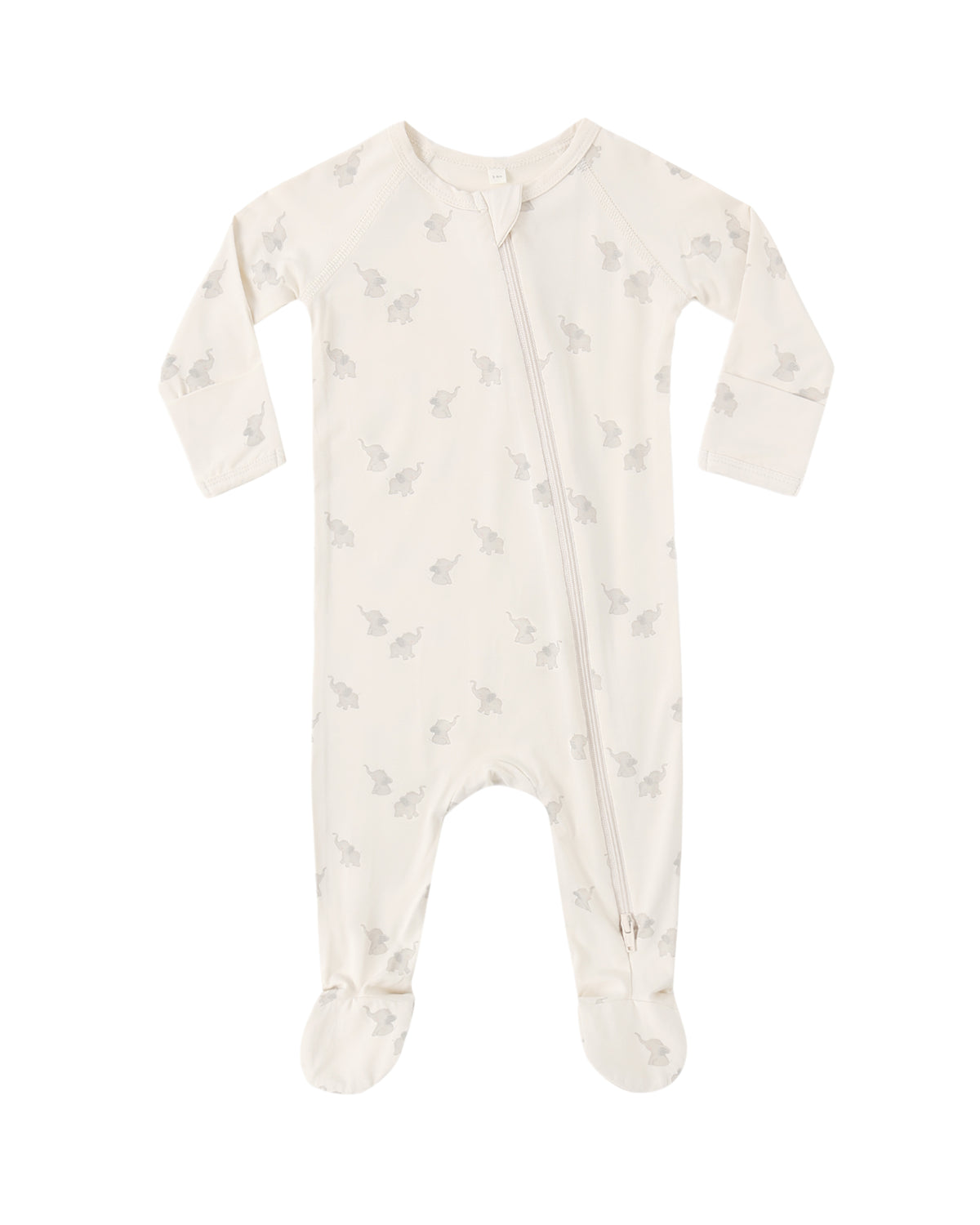 Bamboo Zip Footie - Elephants