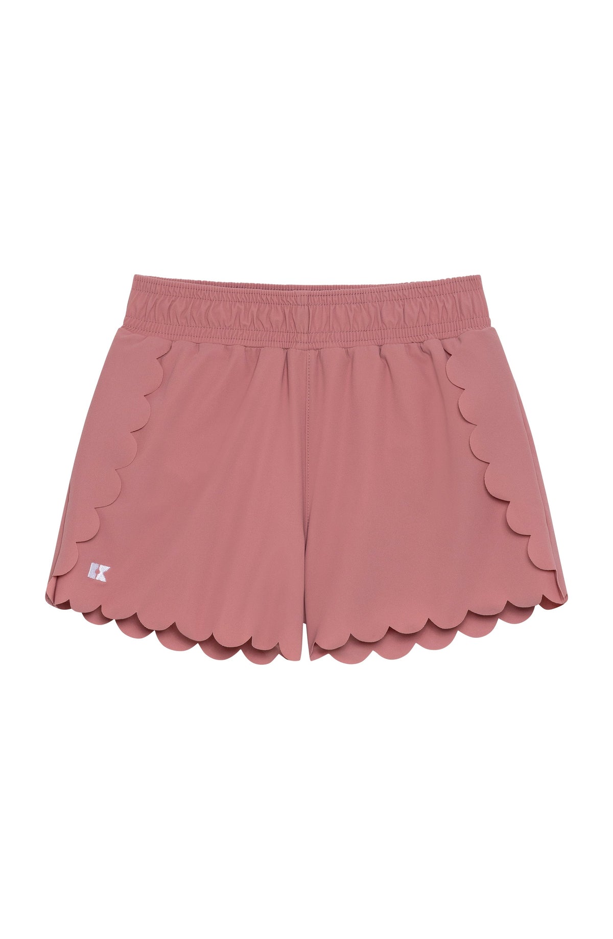 dusty pink scalloped short