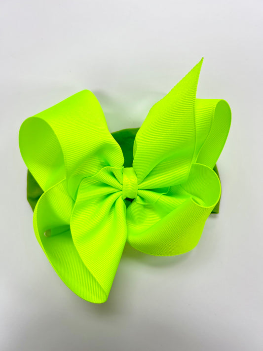 Noah Headband Bow | Neon Lime